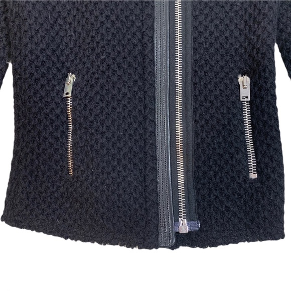 IRO Natasha Leather-trim Chunky-knit Wool Jacket - Picture 10 of 16